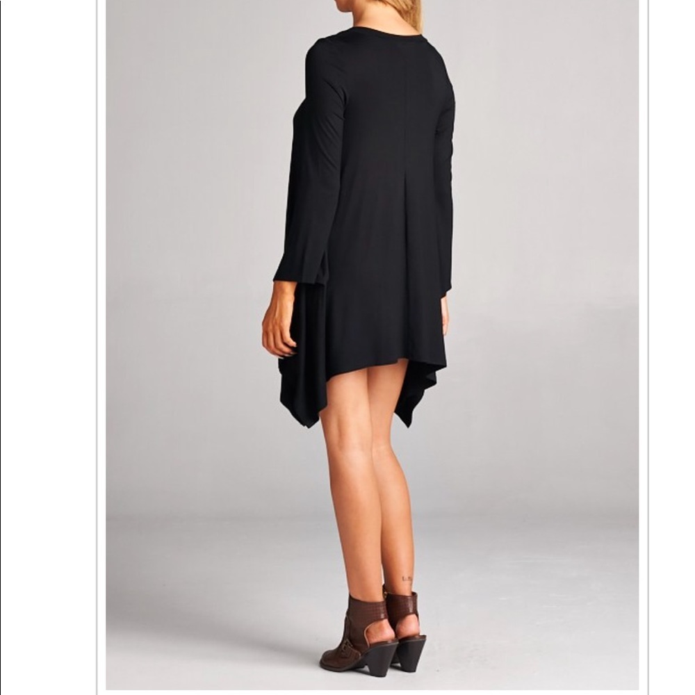 Black Flowy Plus Size Top Blouse Dress - Picture 2 of 2